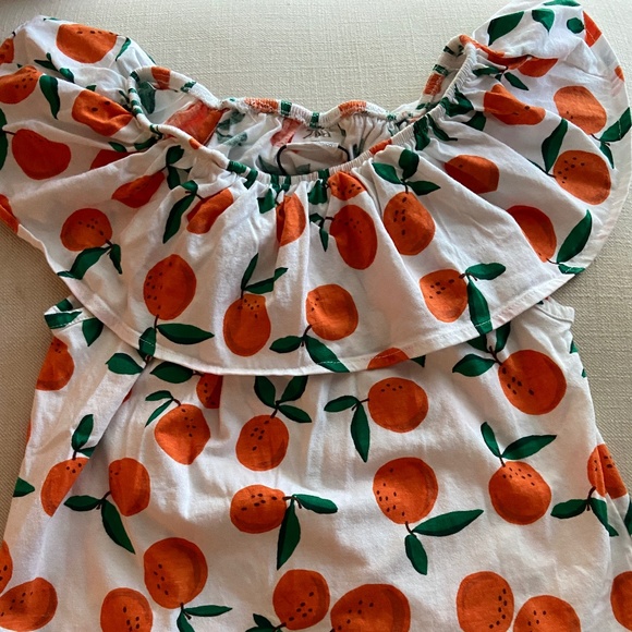 Zara Other - ZARA Girl's Orange Print Ruffle Shirt, Size Girl's 13-14